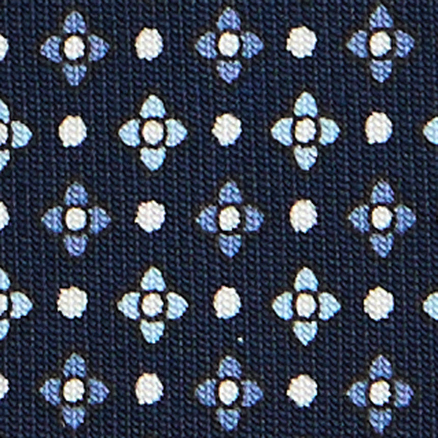 DARK BLUE SARTORIAL PRINTED SILK TIE