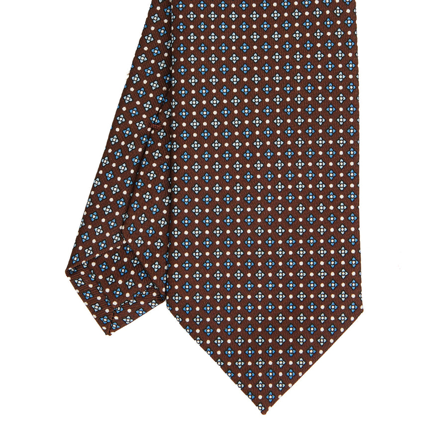 DARK BROWN SARTORIAL PRINTED SILK TIE