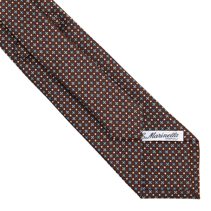 DARK BROWN SARTORIAL PRINTED SILK TIE
