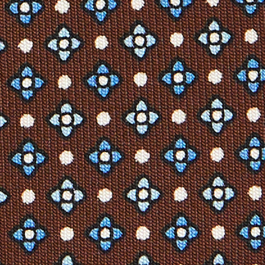 DARK BROWN SARTORIAL PRINTED SILK TIE