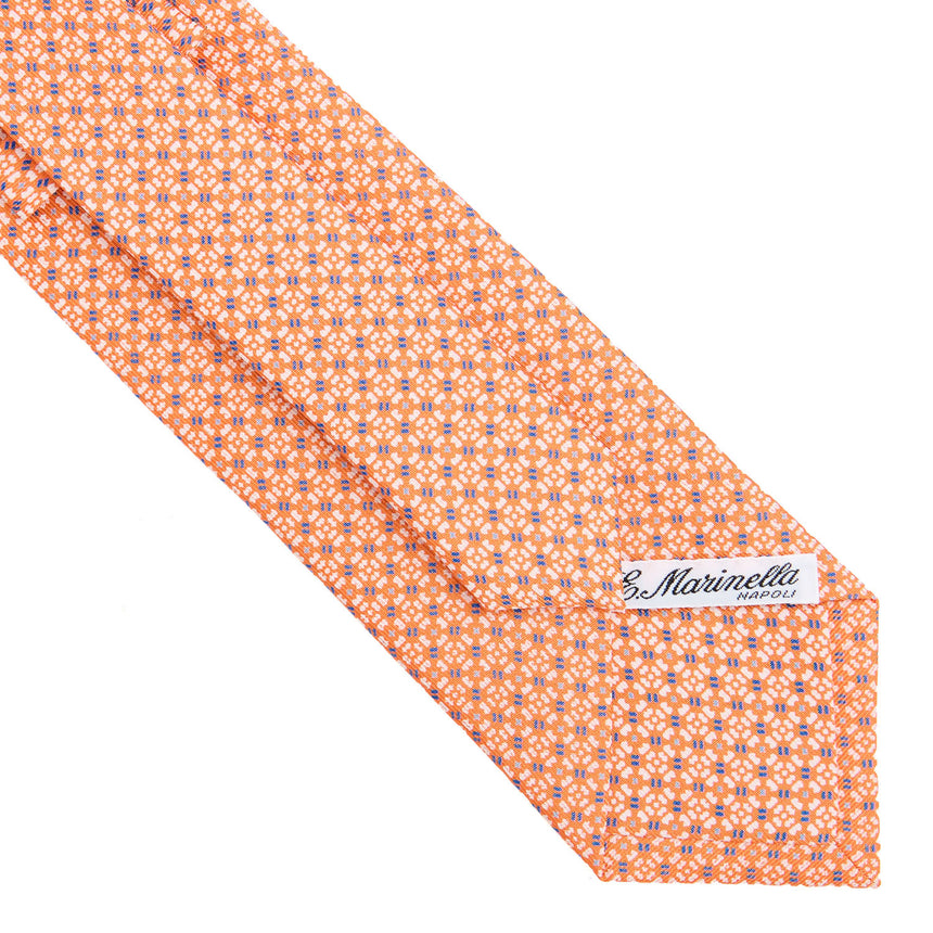 CRAVATTA SARTORIALE IN SETA STAMPATA ARANCIONE