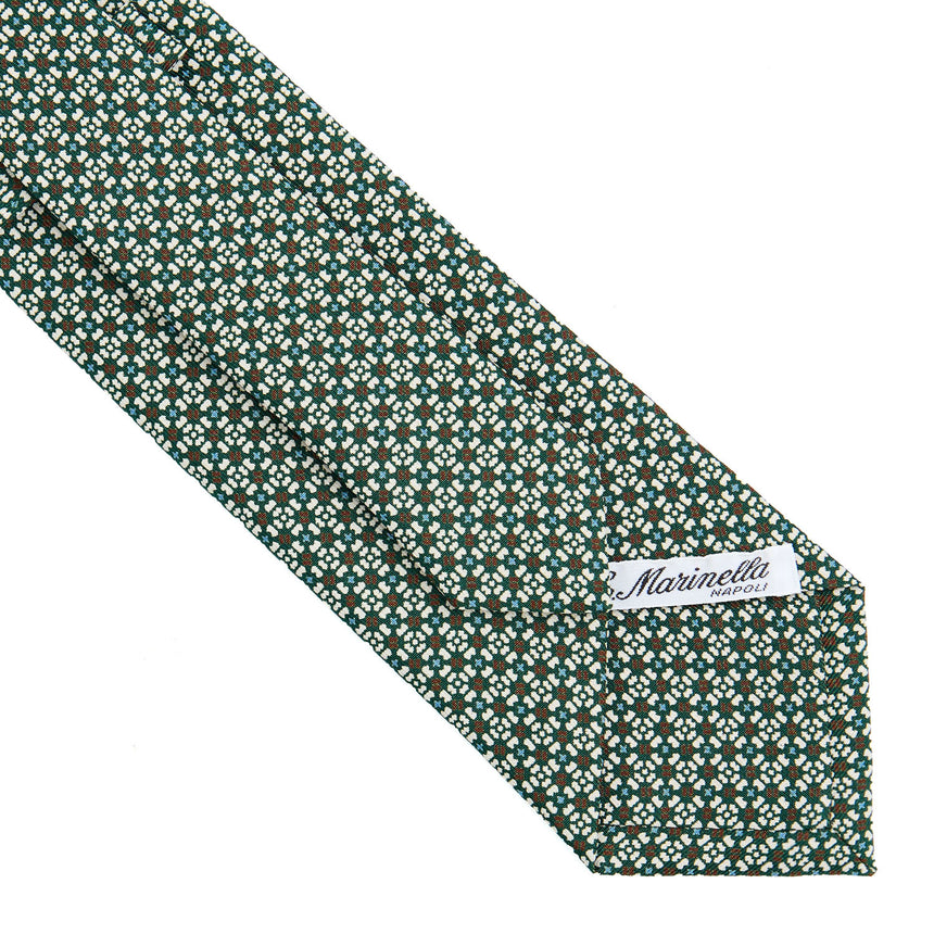 DARK GREEN SARTORIAL PRINTED SILK TIE