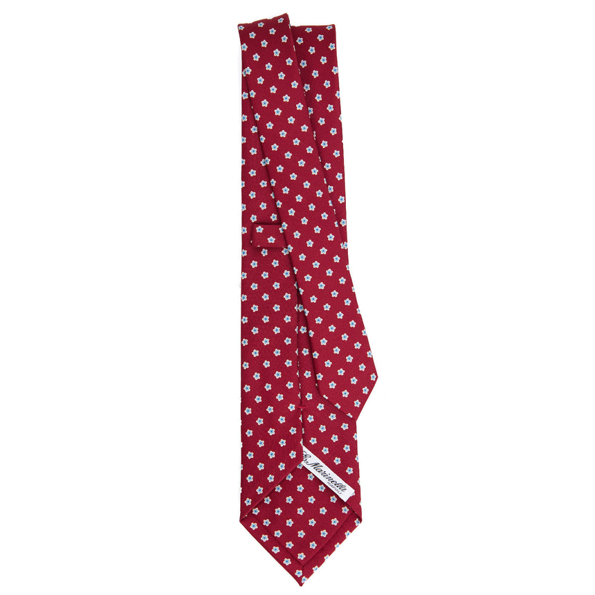 CRAVATTA SARTORIALE IN SETA STAMPATA BORDEAUX