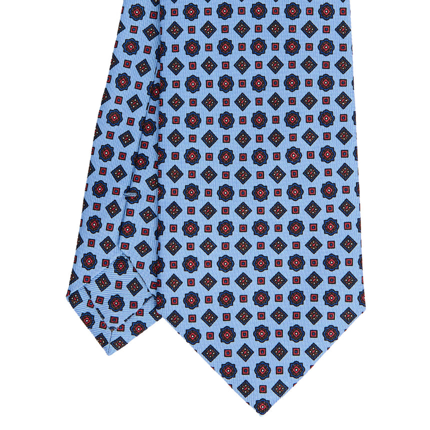LIGHT BLUE SARTORIAL PRINTED SILK TIE