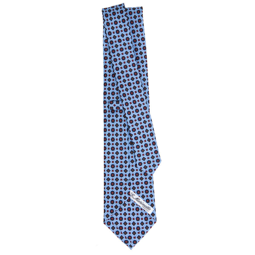 LIGHT BLUE SARTORIAL PRINTED SILK TIE
