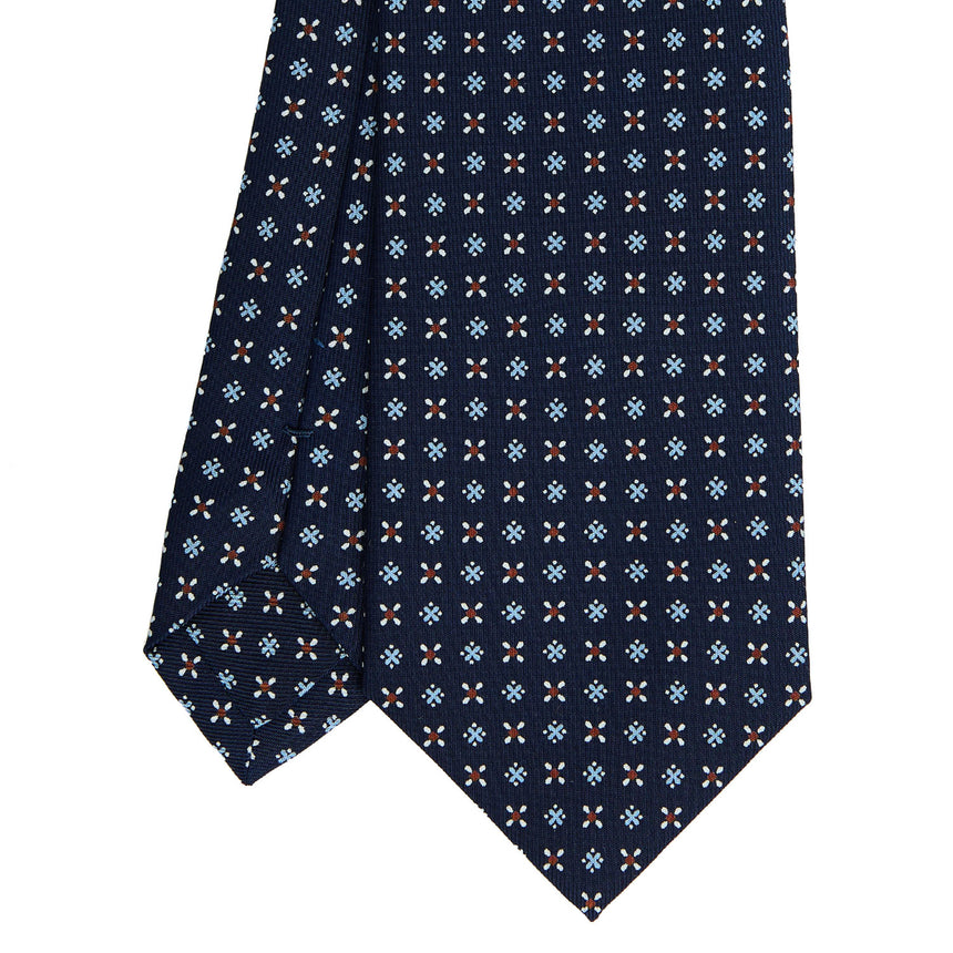 DARK BLUE SARTORIAL PRINTED SILK TIE