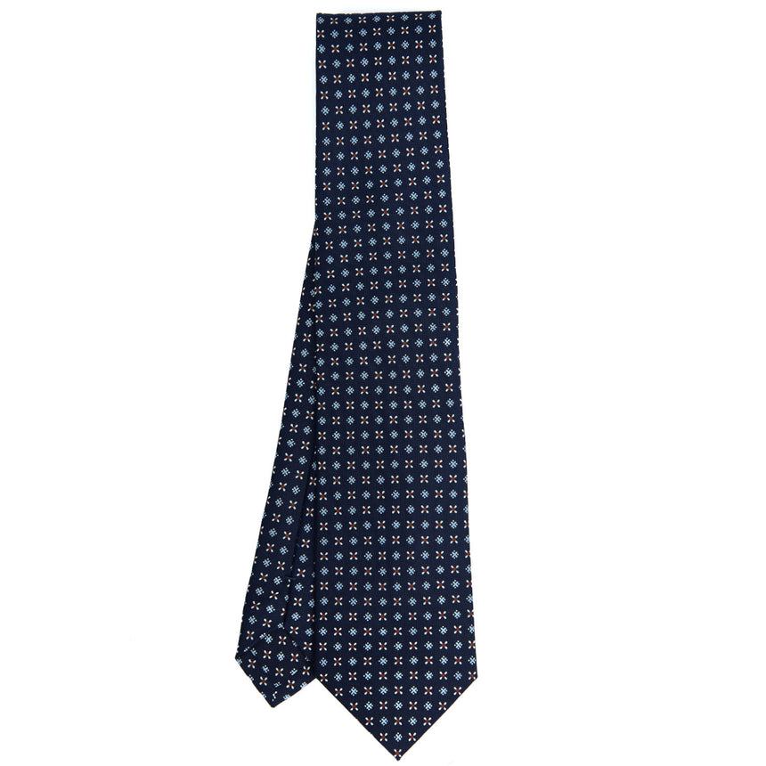 DARK BLUE SARTORIAL PRINTED SILK TIE
