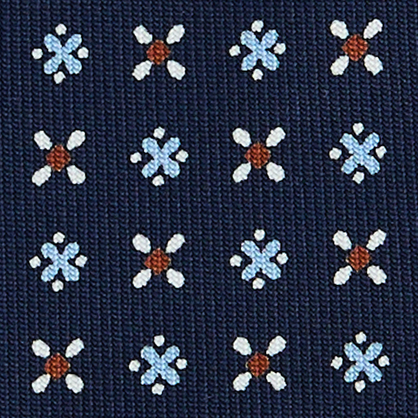 DARK BLUE SARTORIAL PRINTED SILK TIE