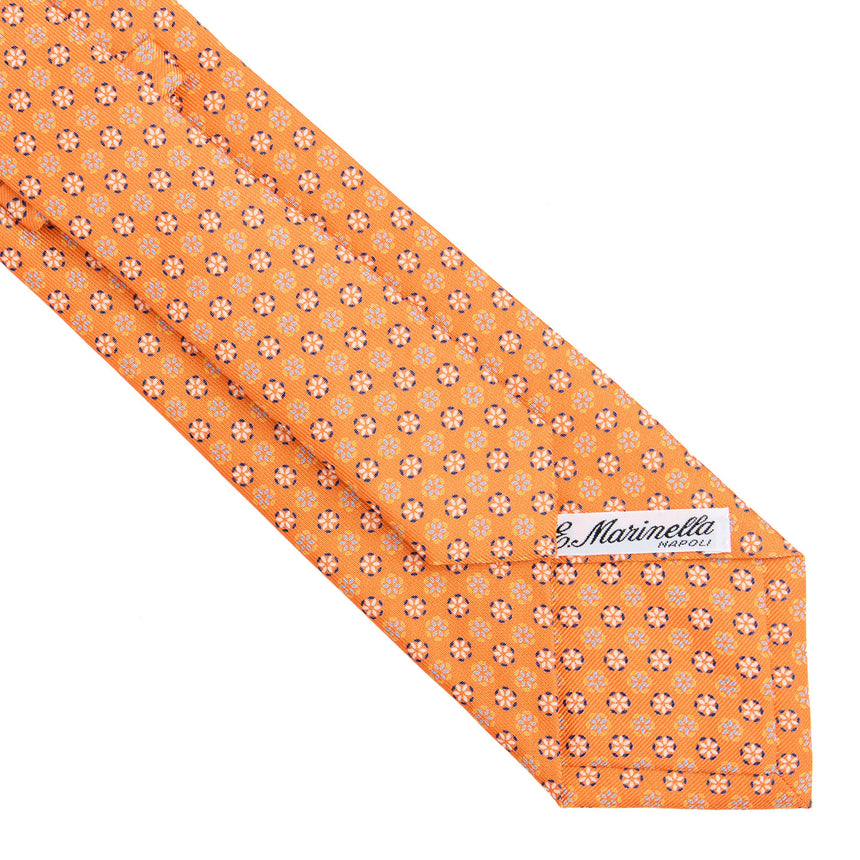 CRAVATTA SARTORIALE IN SETA STAMPATA ARANCIONE
