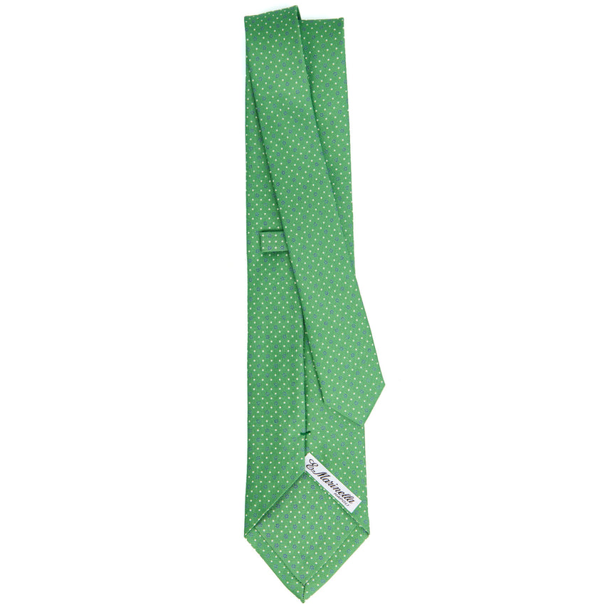 CRAVATTA SARTORIALE IN SETA STAMPATA VERDE CHIARO