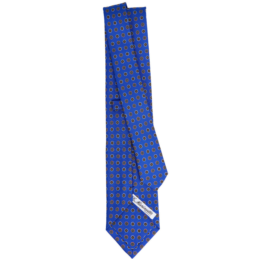 CRAVATTA SARTORIALE IN SETA STAMPATA BLUETTE