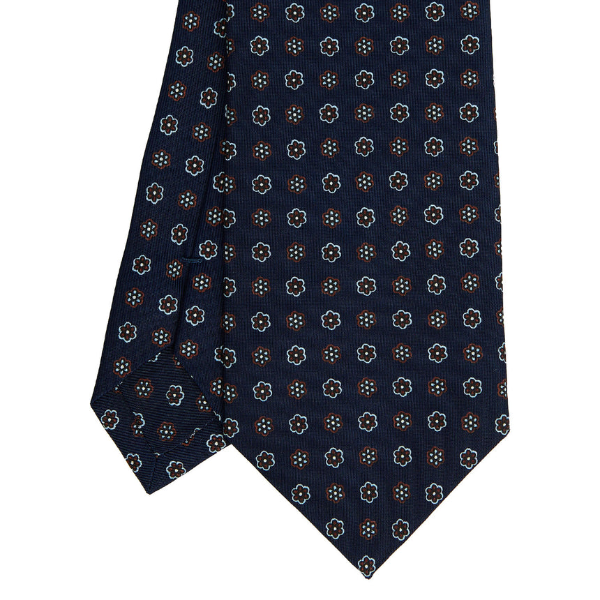 DARK BLUE SARTORIAL PRINTED SILK TIE