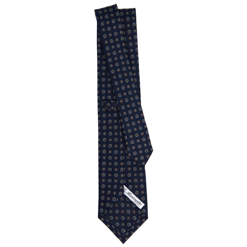 DARK BLUE SARTORIAL PRINTED SILK TIE