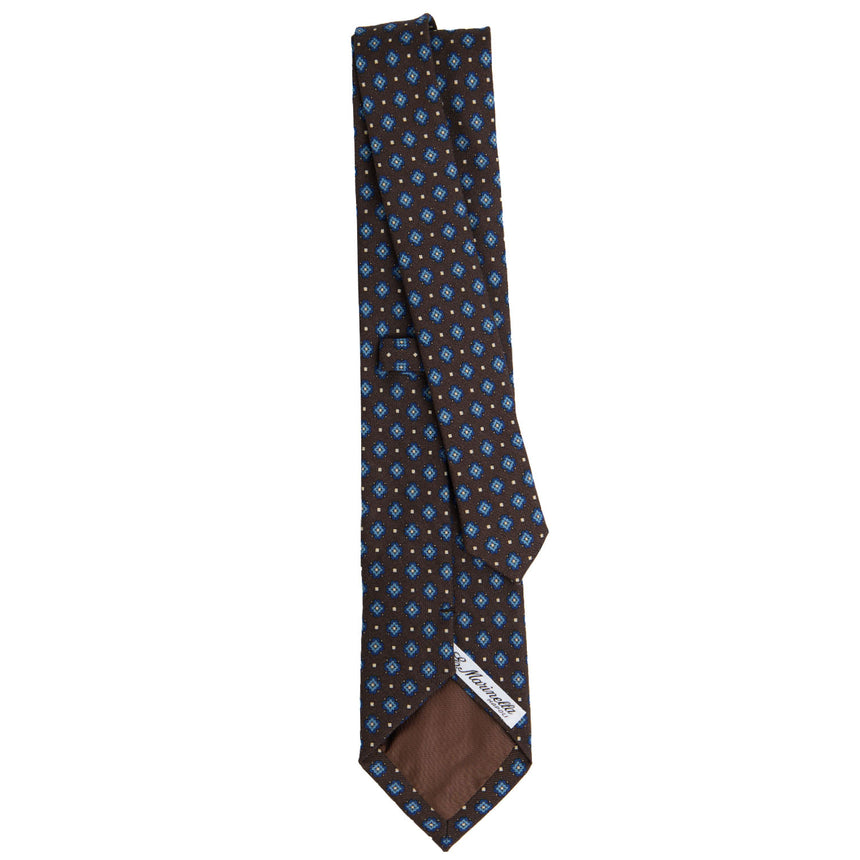 CRAVATTA SARTORIALE IN LANA MARRONE SCURO