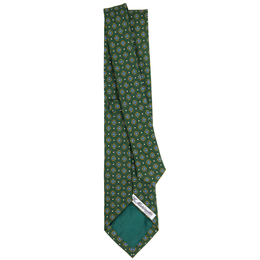 CRAVATTA SARTORIALE IN LANA VERDE OLIVA