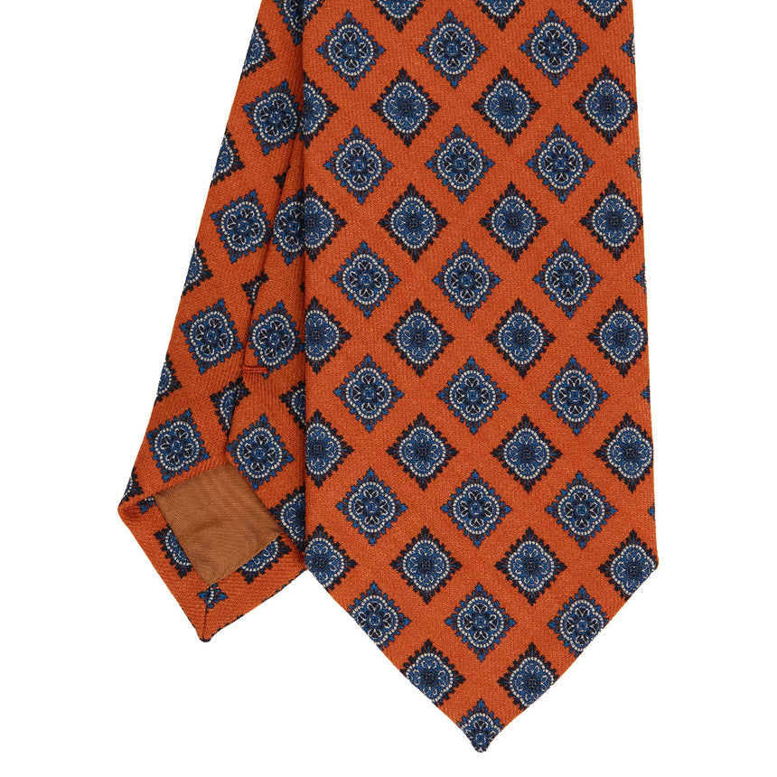 CRAVATTA SARTORIALE IN LANA ARANCIONE