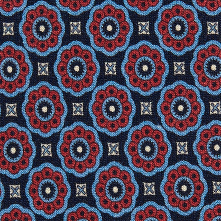 CRAVATTA SARTORIALE IN LANA BLU SCURO
