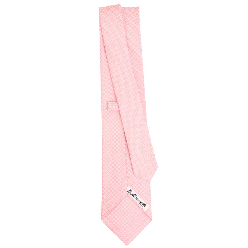 CRAVATTA SARTORIALE IN SETA STAMPATA ROSA
