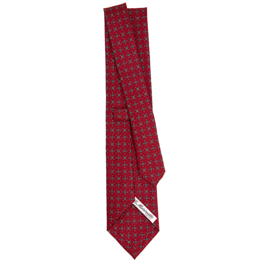 CRAVATTA SARTORIALE IN SETA STAMPATA BORDEAUX