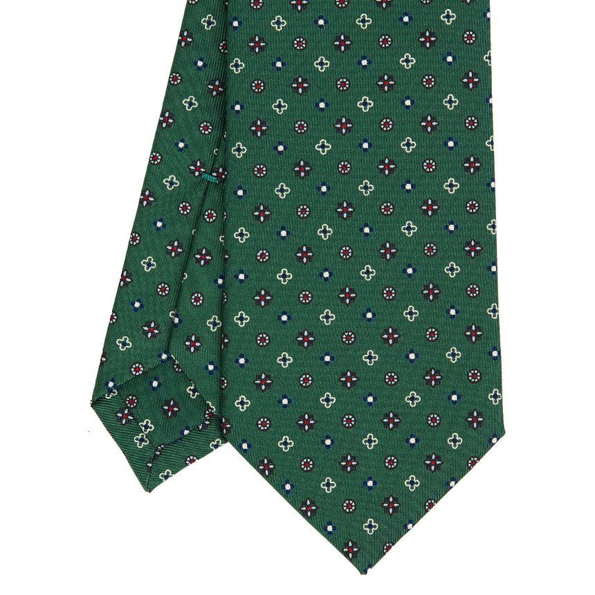 DARK GREEN SARTORIAL PRINTED SILK TIE