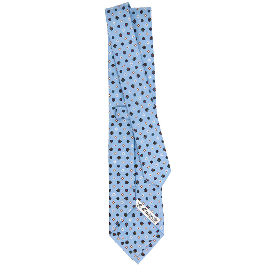 LIGHT BLUE SARTORIAL PRINTED SILK TIE