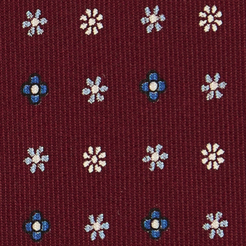 CRAVATTA SARTORIALE IN SETA STAMPATA BORDEAUX