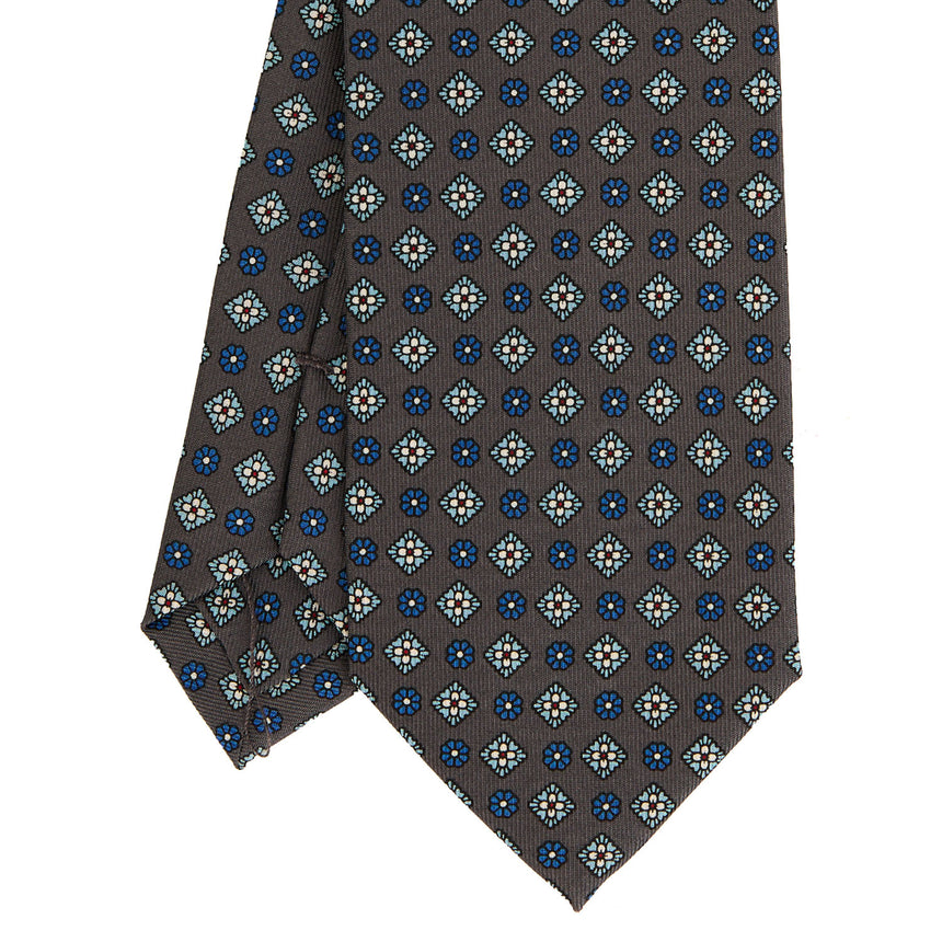 DARK GREY SARTORIAL PRINTED SILK TIE