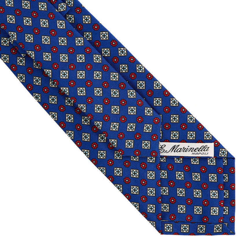 CRAVATTA SARTORIALE IN SETA STAMPATA BLUETTE