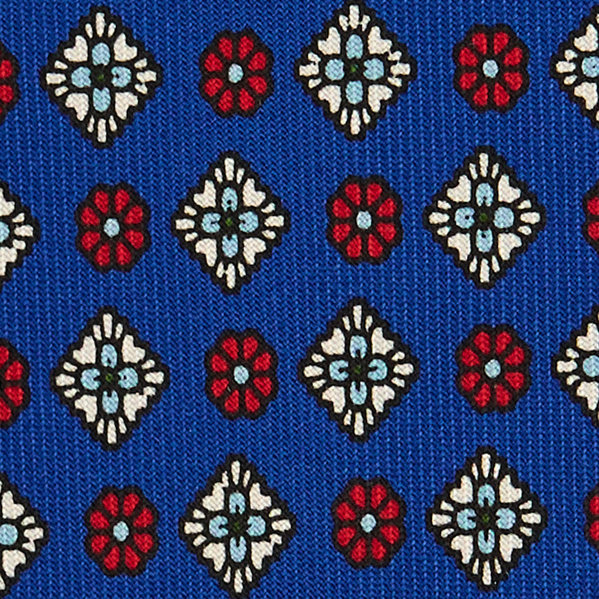 CRAVATTA SARTORIALE IN SETA STAMPATA BLUETTE