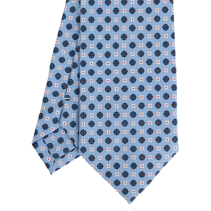 LIGHT BLUE SARTORIAL PRINTED SILK TIE