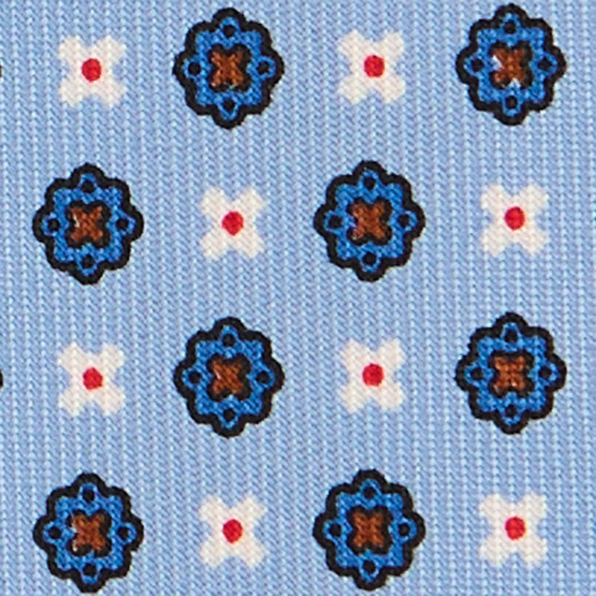 LIGHT BLUE SARTORIAL PRINTED SILK TIE