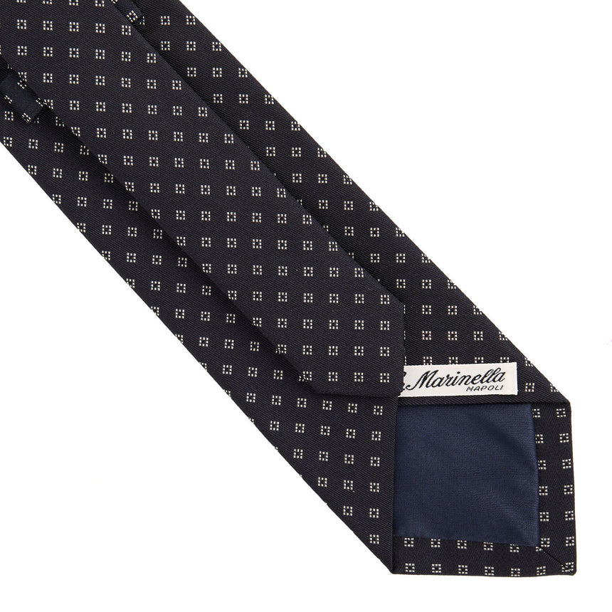 CRAVATTA CERIMONIA IN SETA JACQUARD BLU SCURO