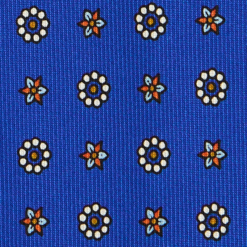 CRAVATTA SARTORIALE IN SETA STAMPATA BLUETTE