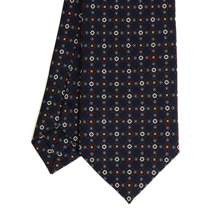 DARK BLUE SARTORIAL PRINTED SILK TIE