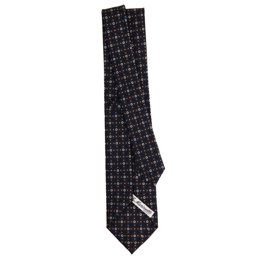 DARK BLUE SARTORIAL PRINTED SILK TIE