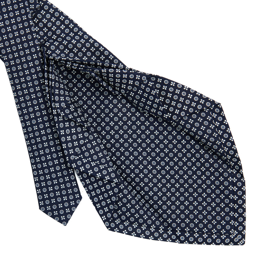 CRAVATTA SARTORIALE 9 PIEGHE IN SETA BLU SCURO
