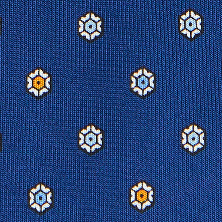 CRAVATTA SARTORIALE 9 PIEGHE IN SETA BLU