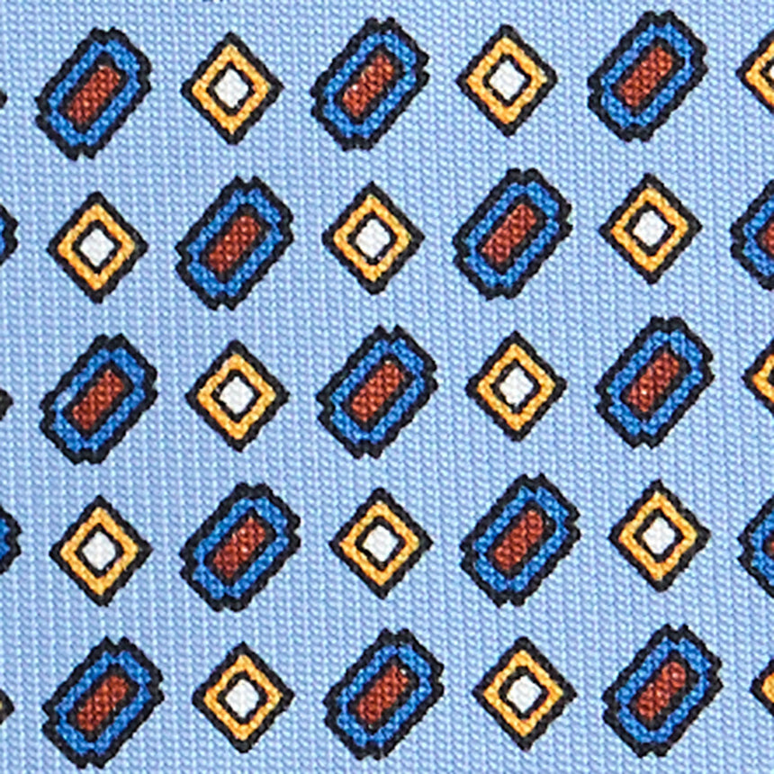 CRAVATTA SARTORIALE 9 PIEGHE IN SETA AZZURRA