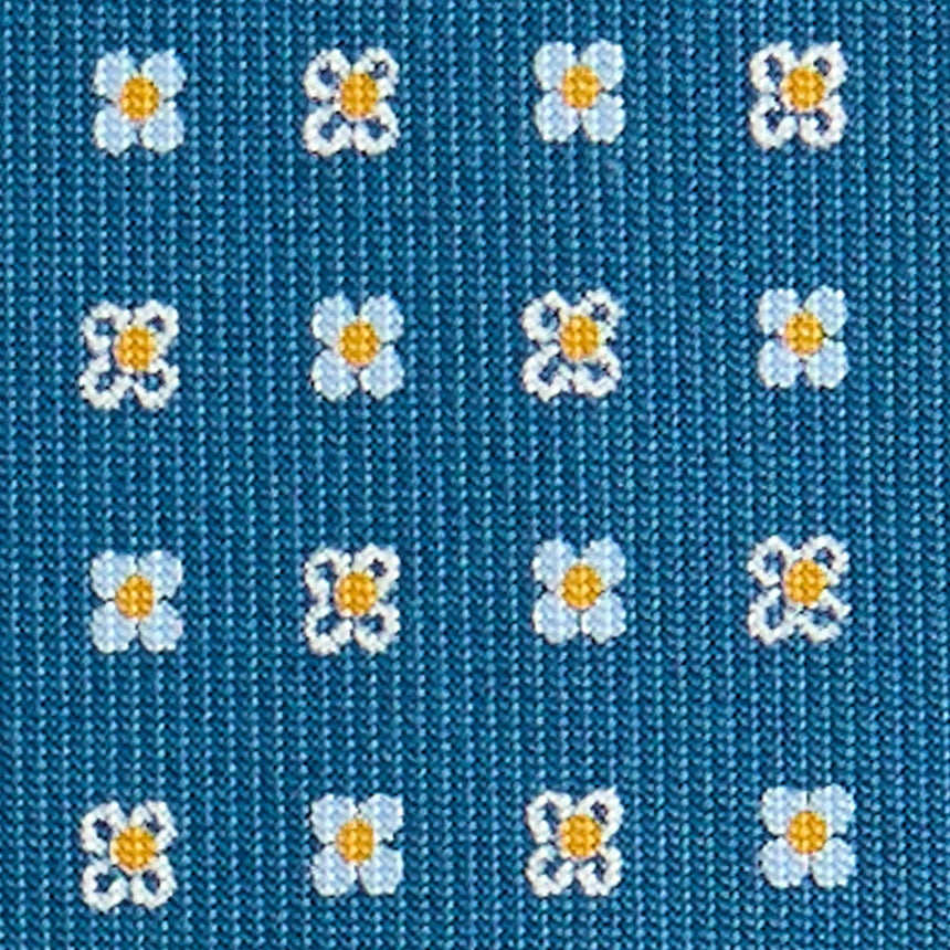 MID BLUE 9 FOLD SARTORIAL SILK TIE