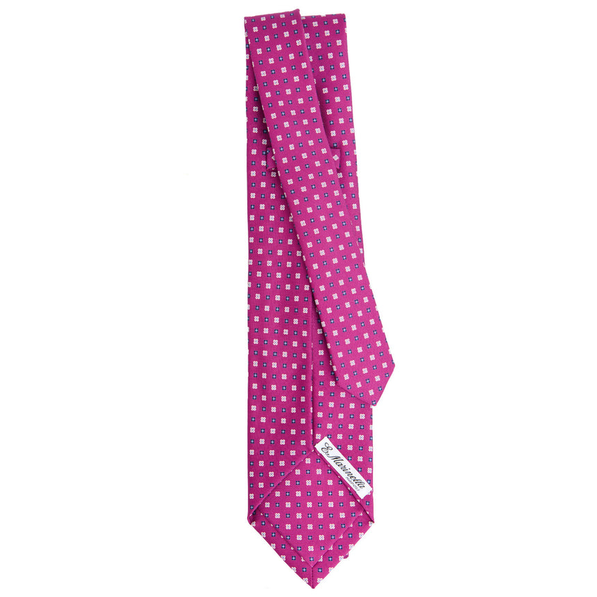 CRAVATTA SARTORIALE 9 PIEGHE IN SETA FUCSIA