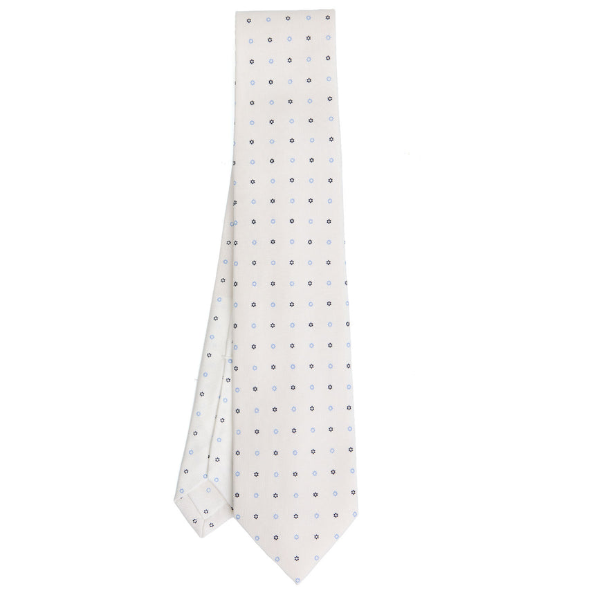 WHITE 9 FOLD SARTORIAL SILK TIE