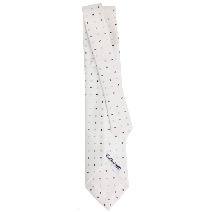 WHITE 9 FOLD SARTORIAL SILK TIE