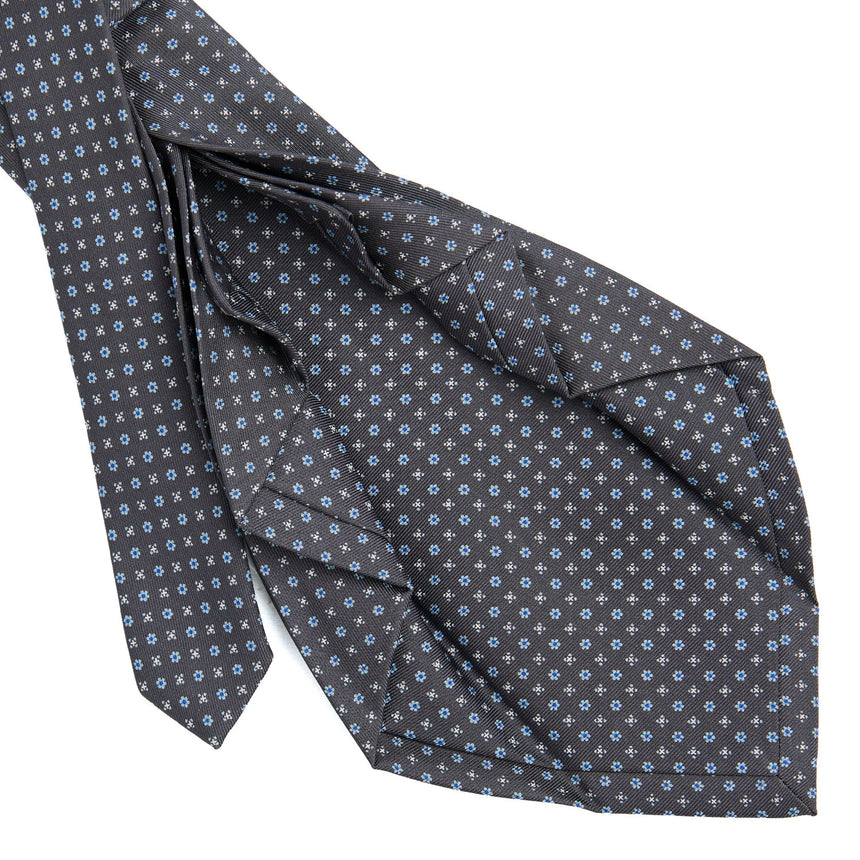 CRAVATTA SARTORIALE 9 PIEGHE IN SETA GRIGIO SCURO