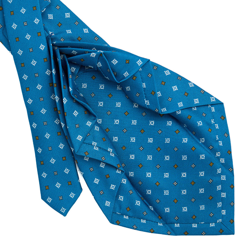 MID BLUE 9 FOLD SARTORIAL SILK TIE