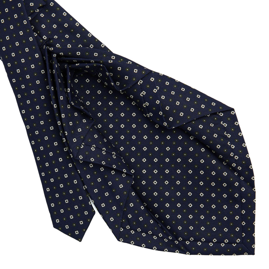 CRAVATTA SARTORIALE 9 PIEGHE IN SETA BLU SCURO