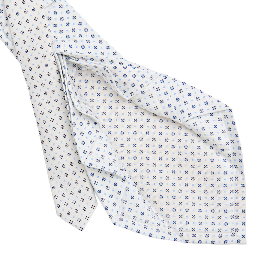 WHITE 9 FOLD SARTORIAL SILK TIE