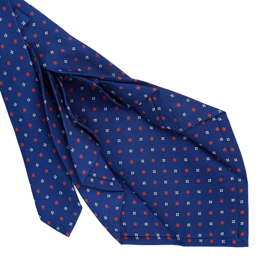 CRAVATTA SARTORIALE 9 PIEGHE IN SETA STAMPATA BLUETTE
