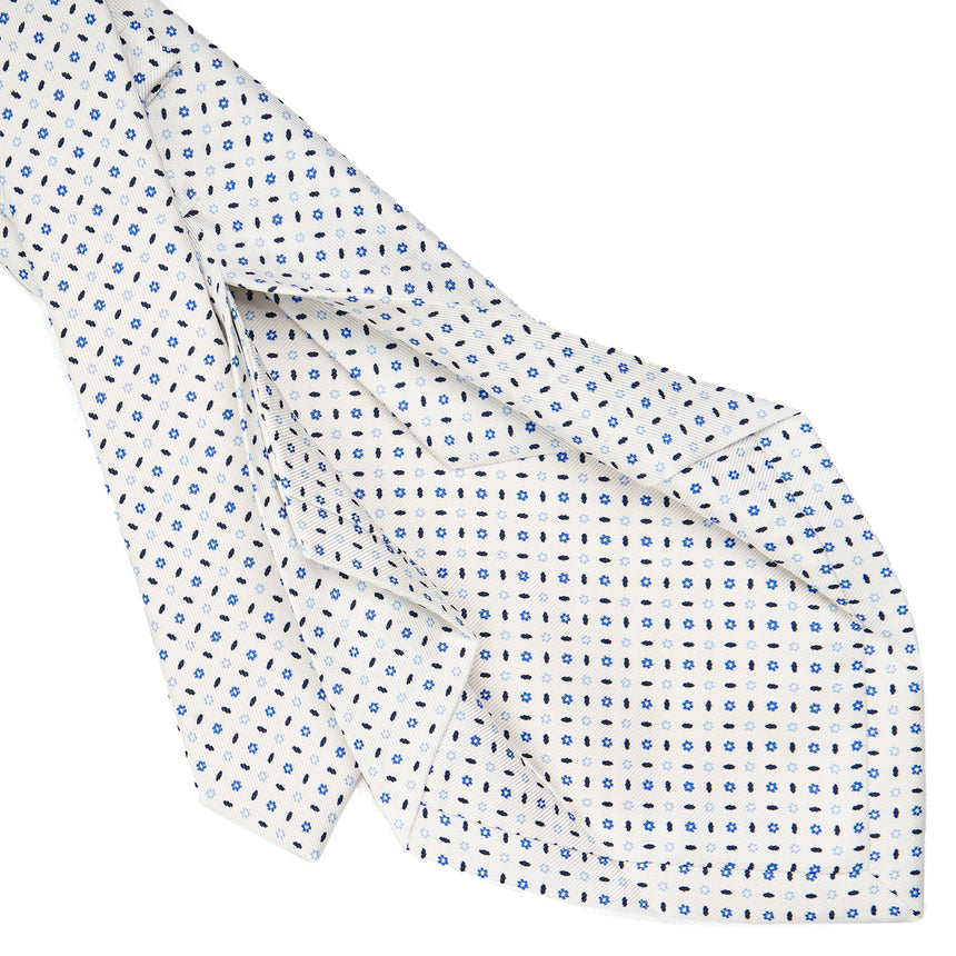 WHITE 5 FOLD SARTORIAL SILK TIE