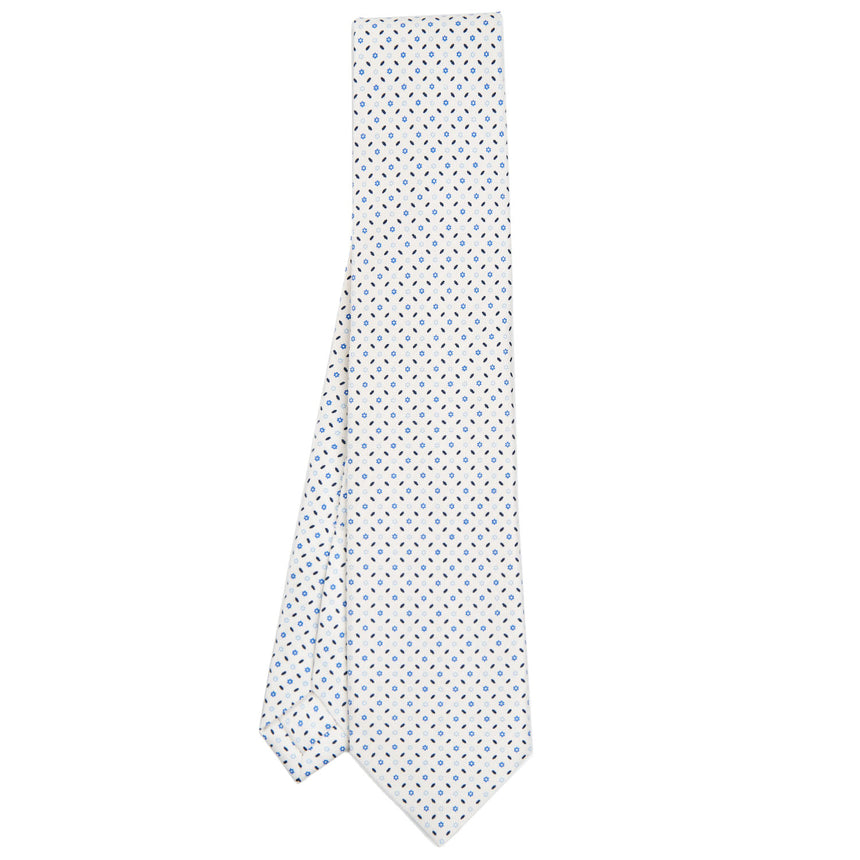WHITE 5 FOLD SARTORIAL SILK TIE
