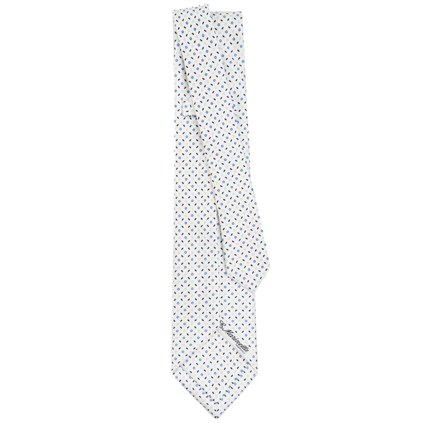 WHITE 5 FOLD SARTORIAL SILK TIE